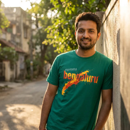 Namma Bengaluru tee in emerald — indiranagar north m30 01
