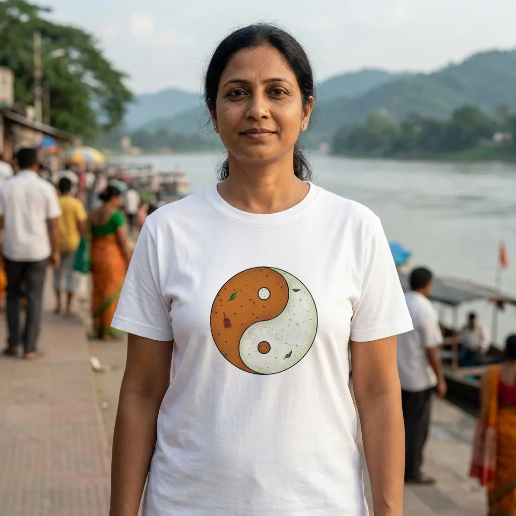 Sambar + Chutney tee in White — guwahati south w40 01