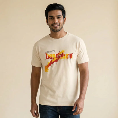 Namma Bengaluru tee in ivory — studio cream indian m20 01