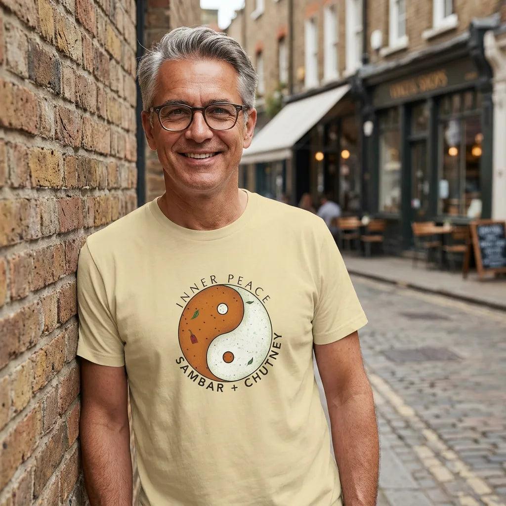 Inner Peace tee in Soft Cream — london shoreditch white uncle 01