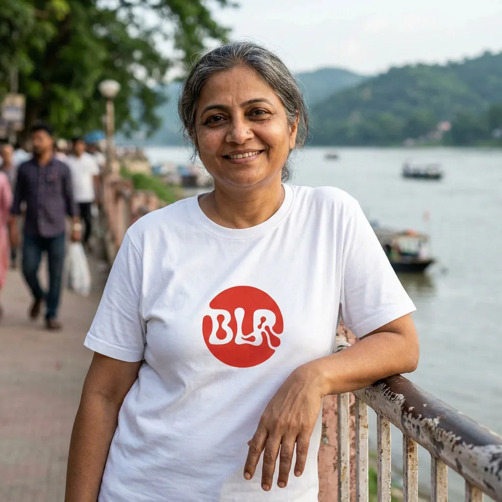 BLR tee in White — guwahati north aunty