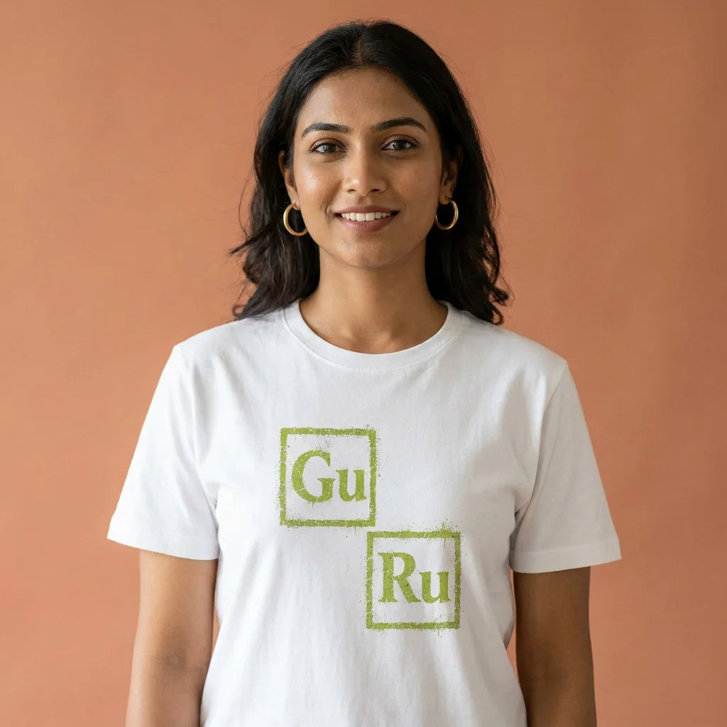 GURU tee in White — studio woman 01