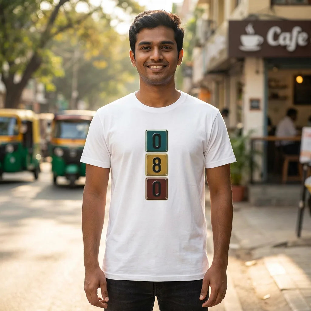 080 tee in White — front facing 01