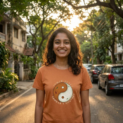 Inner Peace tee in Burnt Orange — indiranagar south w20 01