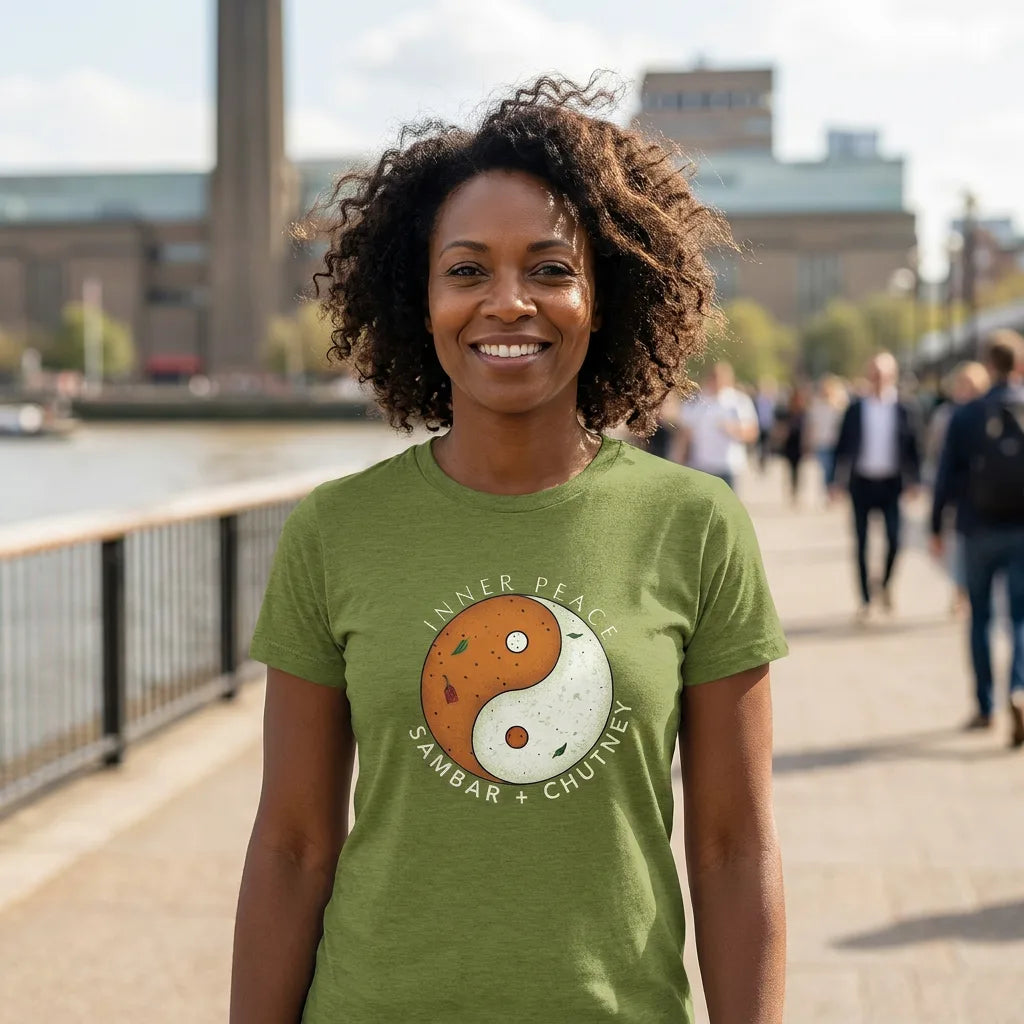 Inner Peace tee in Heather Green — london southbank black w40 01