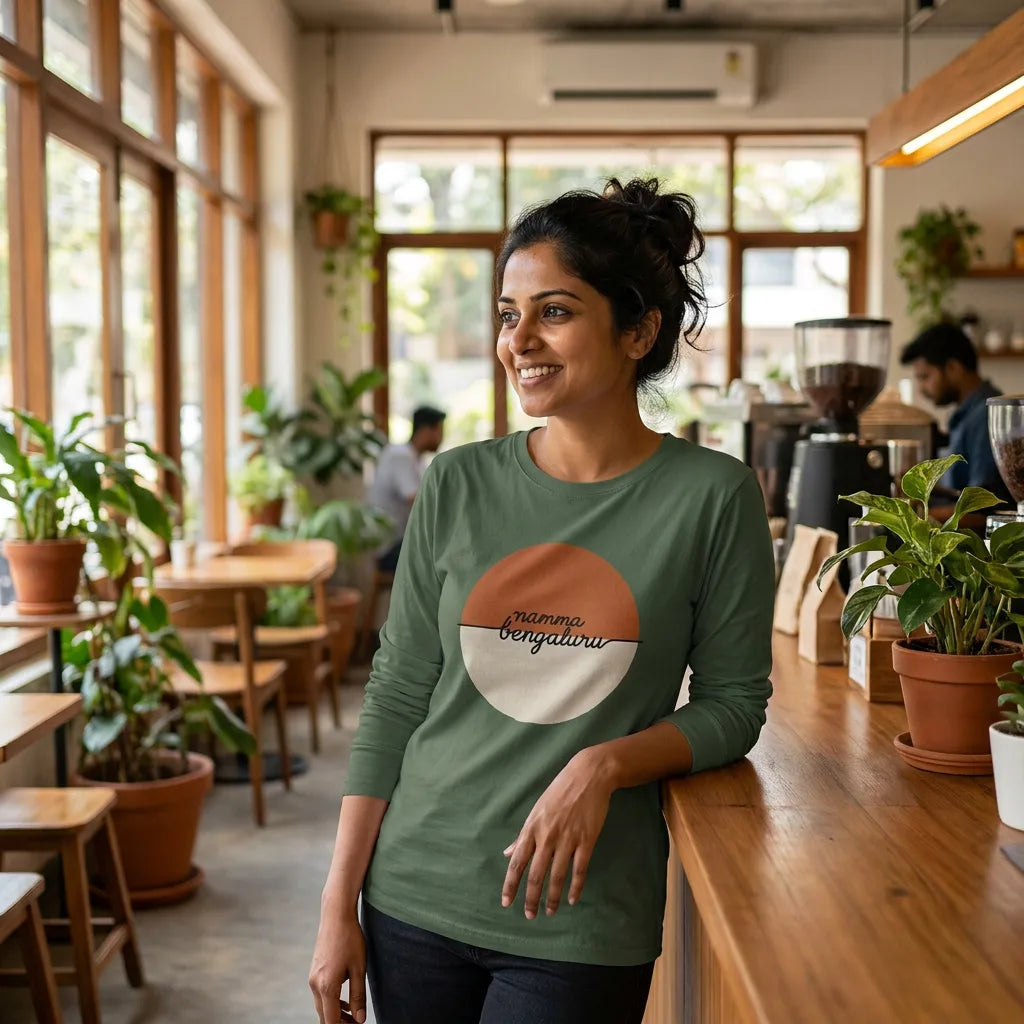 Namma Bengaluru tee in Military Green — blr cafe south w30 01