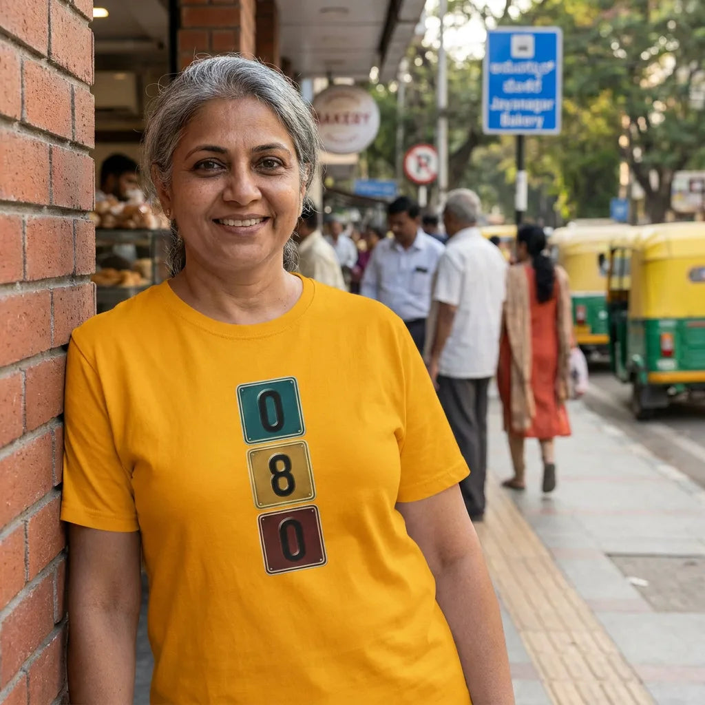 080 tee in Gold — jayanagar south aunty 01