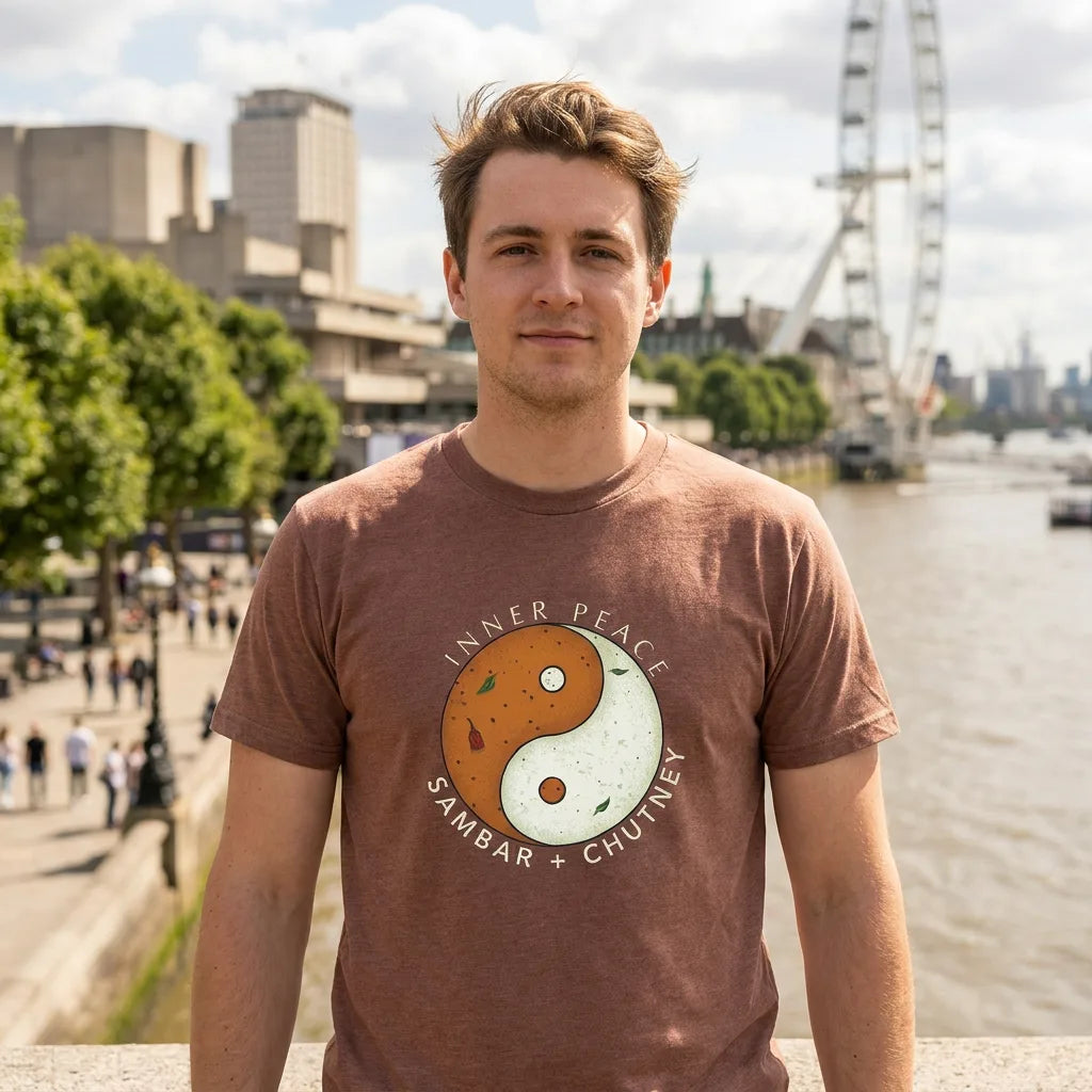 Inner Peace tee in Heather Clay — london southbank white m20 01