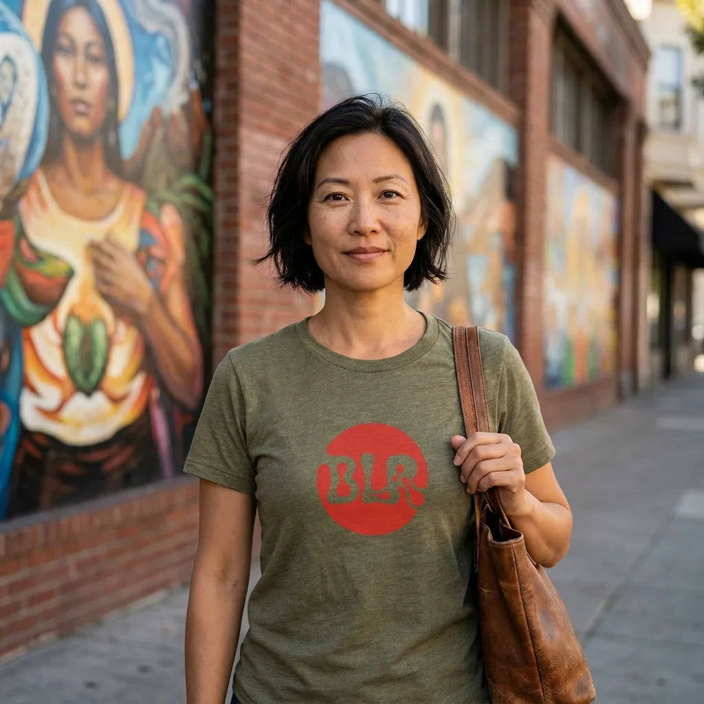 BLR tee in Heather Olive — sf mission asian w40