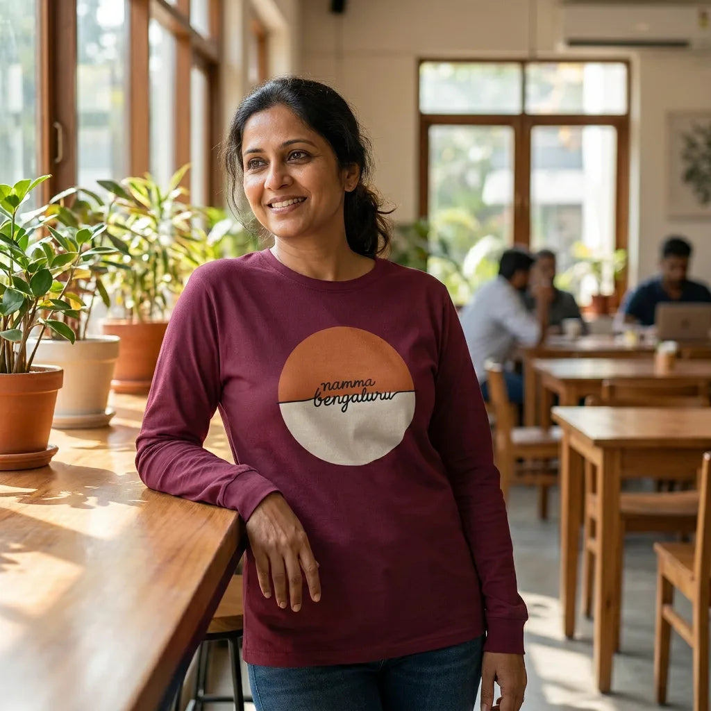 Namma Bengaluru tee in Maroon — blr cafe north w40 01