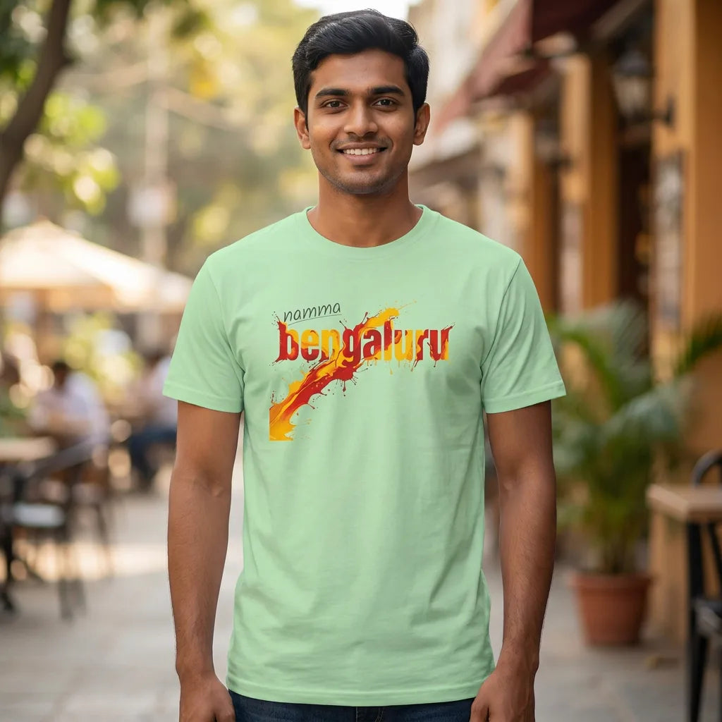 Namma Bengaluru tee in island reef — front facing 01