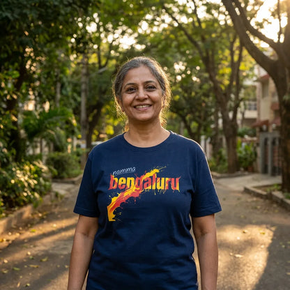 Namma Bengaluru tee in Midnight — indiranagar north aunty 01