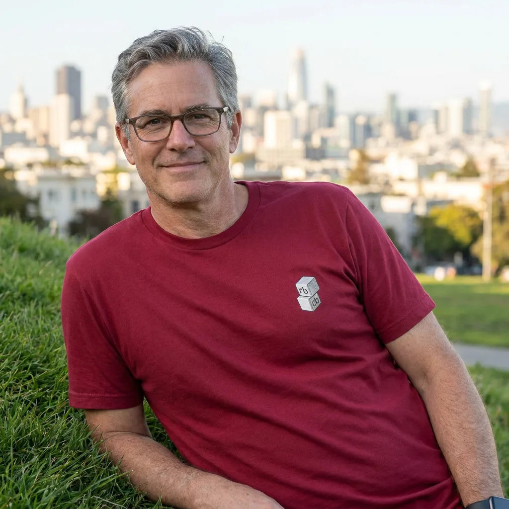Guru tee in Cardinal — sf dolores white uncle 01