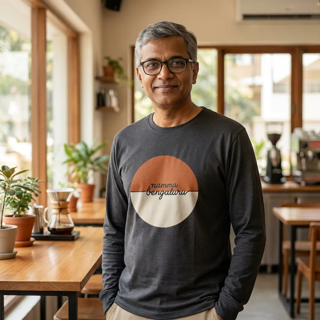 Namma Bengaluru tee in Dark Gray — blr cafe south uncle 01