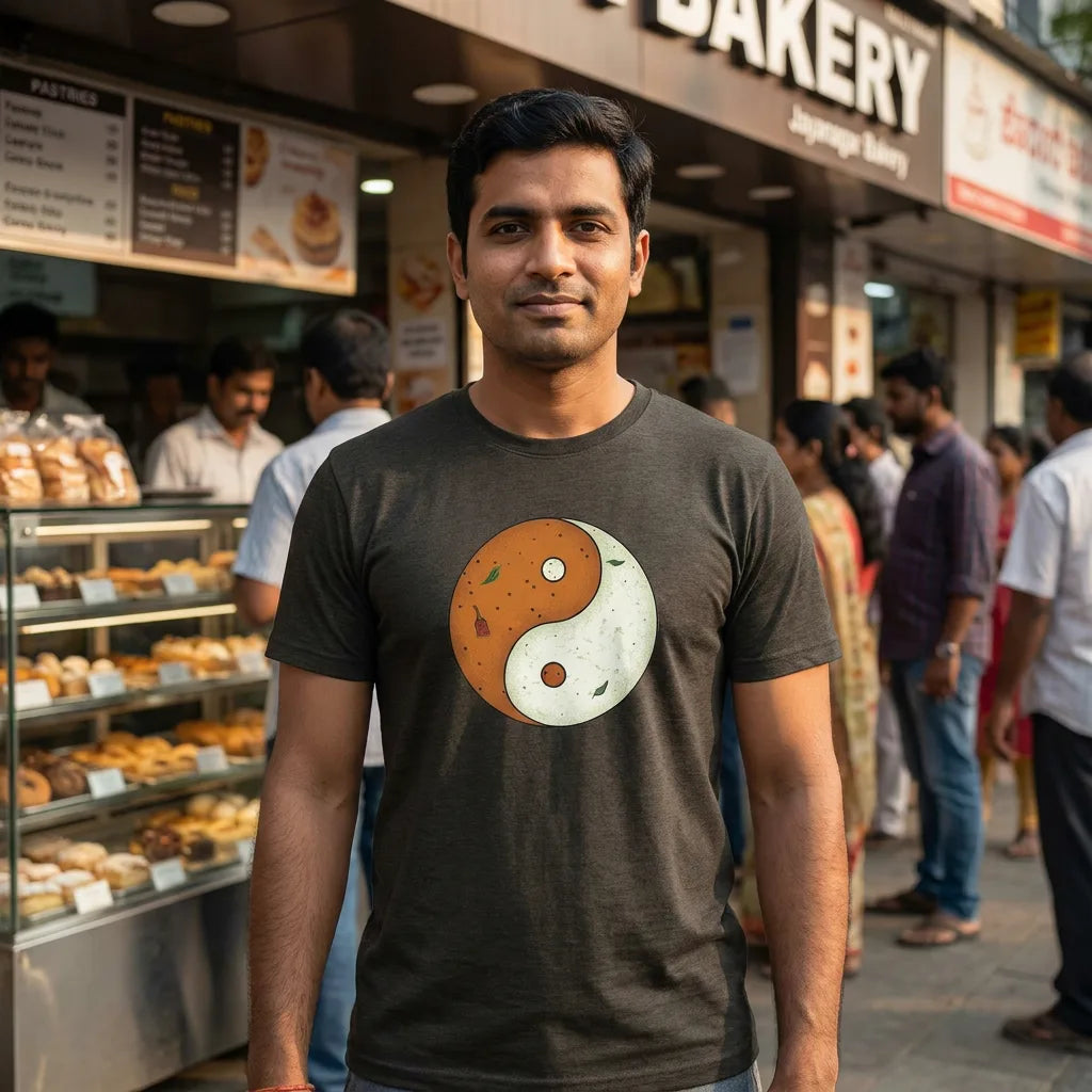 Sambar + Chutney tee in Black Heather — jayanagar north m30 01