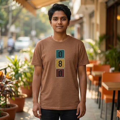 080 tee in Heather Autumn — front facing 01