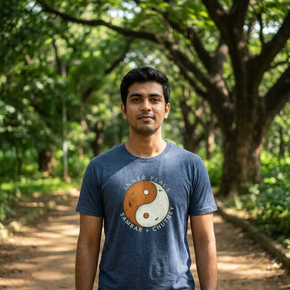 Inner Peace tee in Heather Navy — cubbon north m20 01