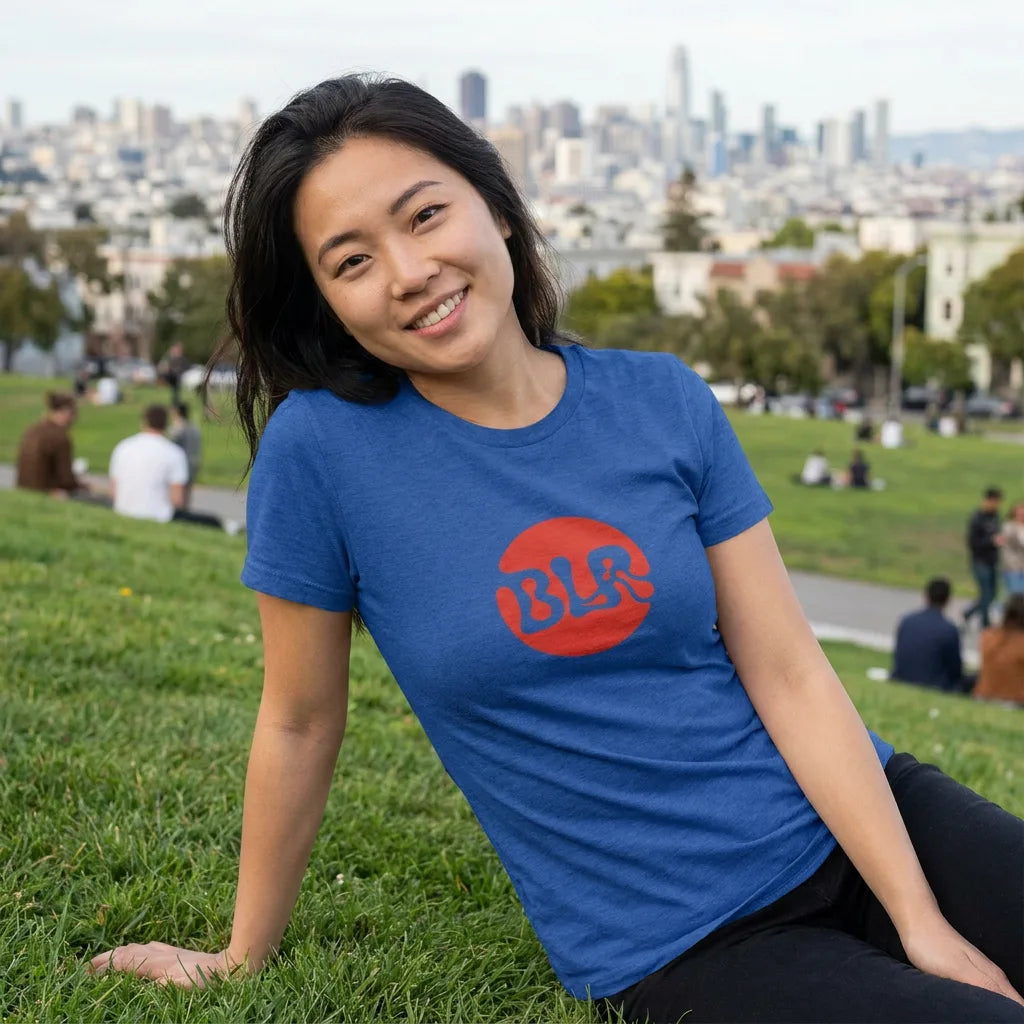 BLR tee in Heather True Royal — sf dolores asian w20