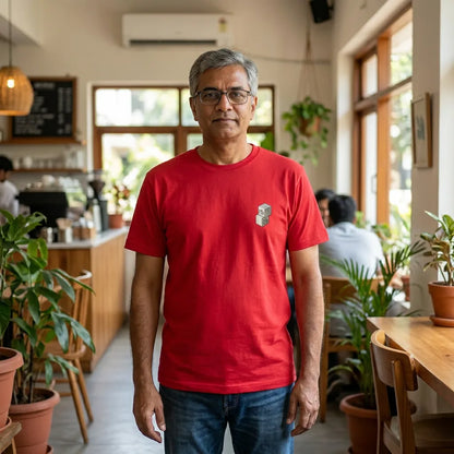Guru tee in Red — blr cafe north uncle 01