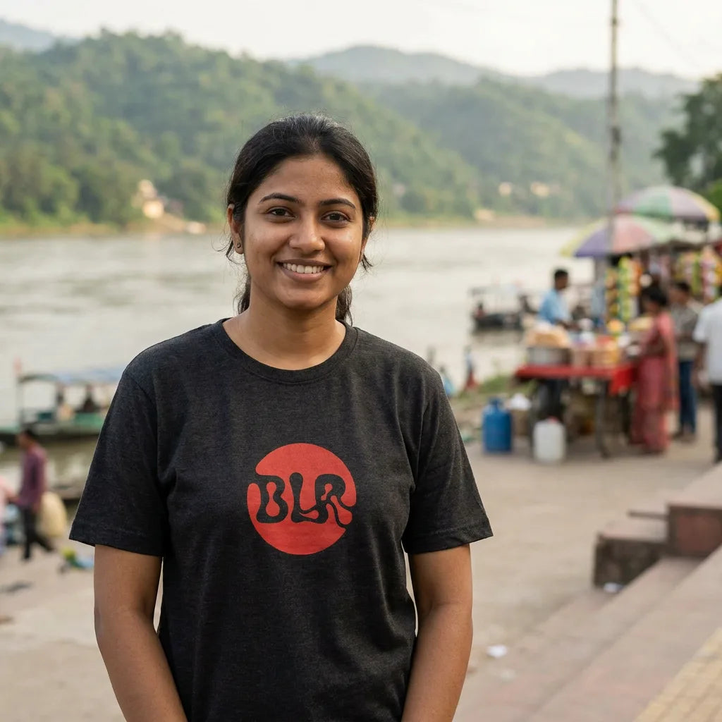 BLR tee in Black Heather — guwahati south w20