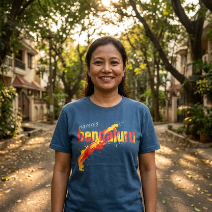 Namma Bengaluru tee in denim — indiranagar ne w40 01