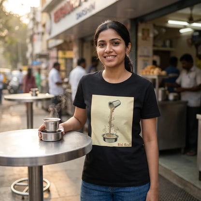Bisi Bisi tee in Black — darshini table outdoor 01