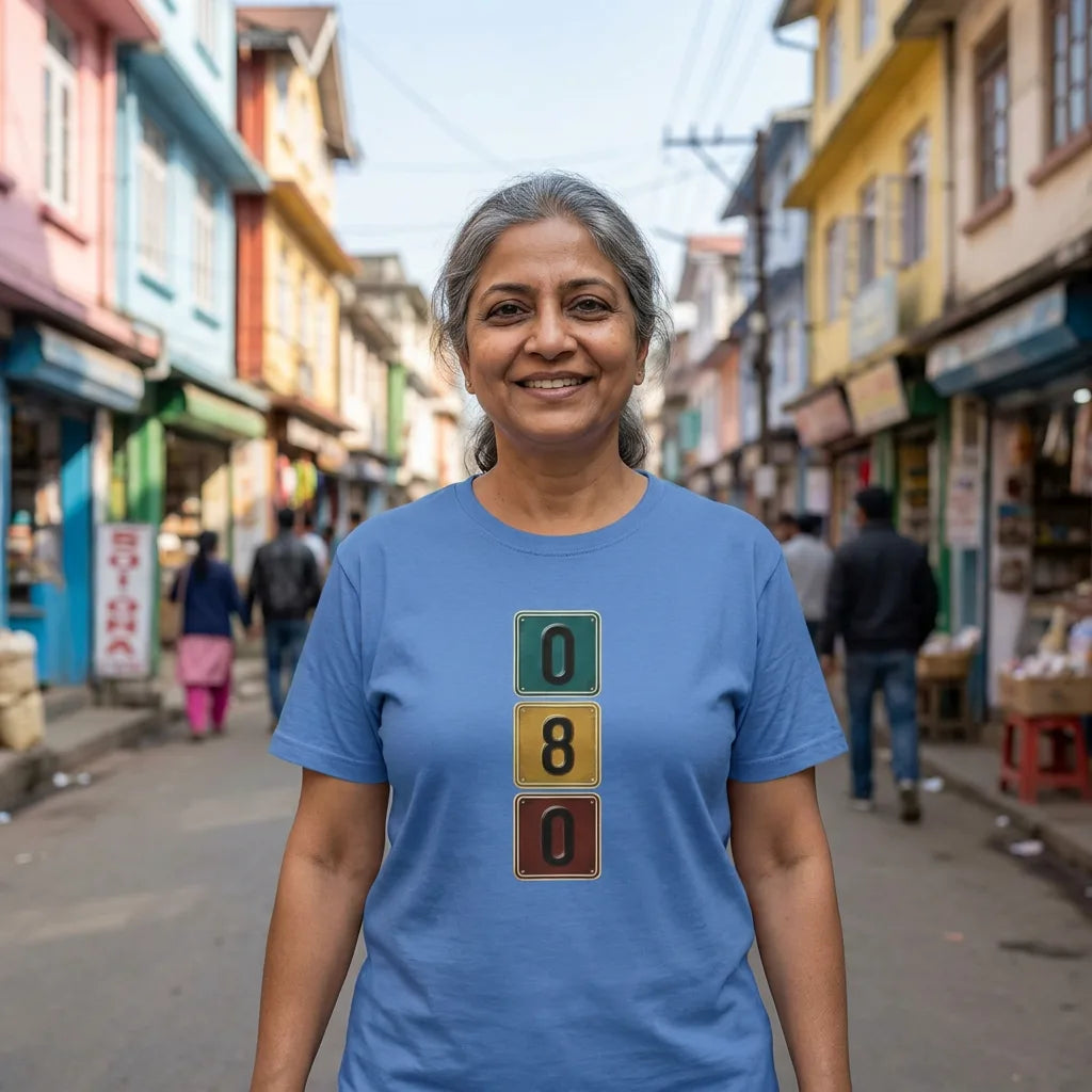 080 tee in Columbia Blue — shillong north aunty 01