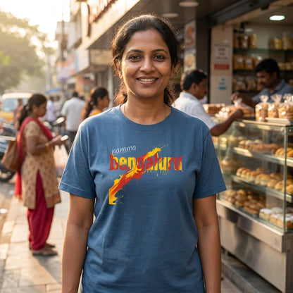 Namma Bengaluru tee in denim — jayanagar south w40 01