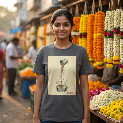 Bisi Bisi tee in graphite — flower market woman 01