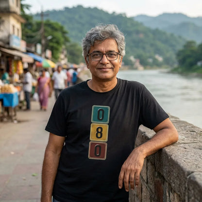 080 tee in Black — guwahati north uncle 01