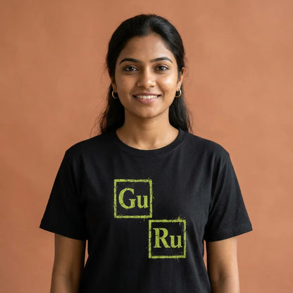 GURU tee in Black — studio woman 01