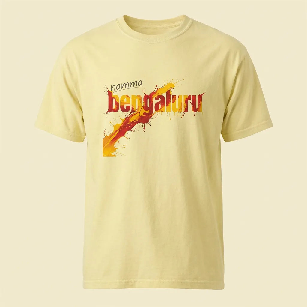 Namma Bengaluru banana tee, plain product shot