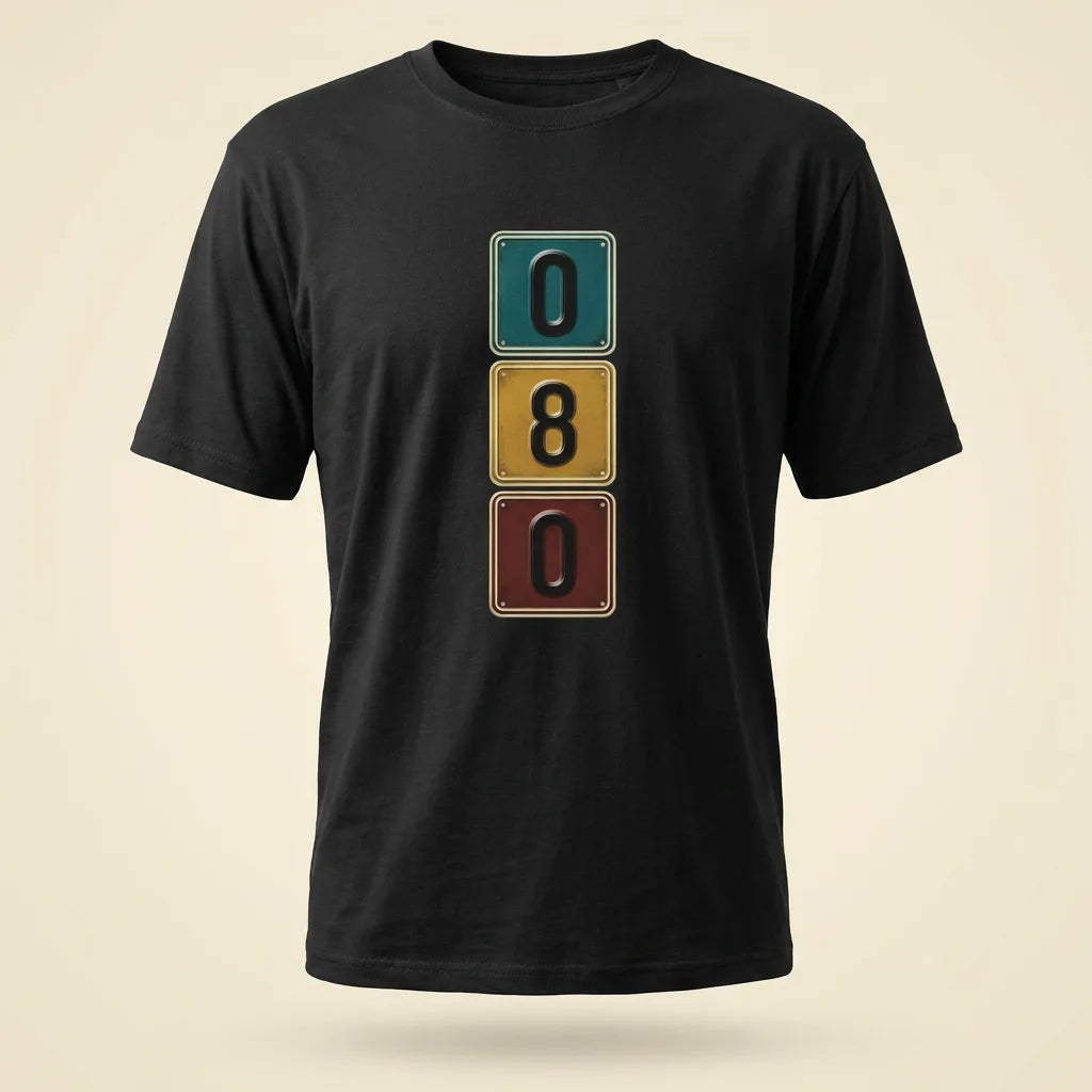 080 Black tee, plain product shot