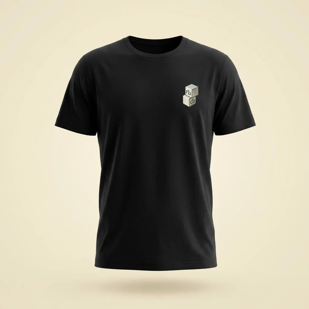 Guru Black tee, plain product shot