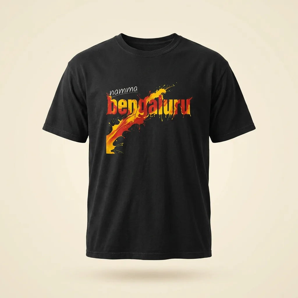 Namma Bengaluru Black tee, plain product shot