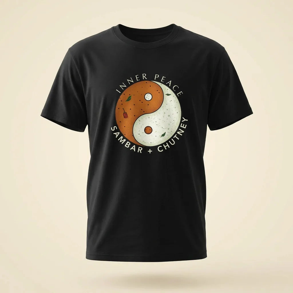 Inner Peace Black tee, plain product shot