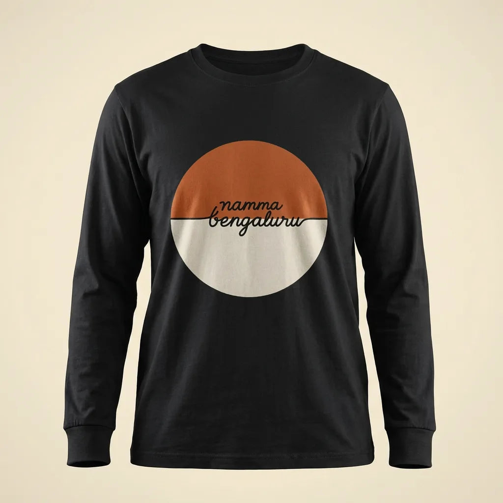 Bengaluru Sundown Black tee, plain product shot