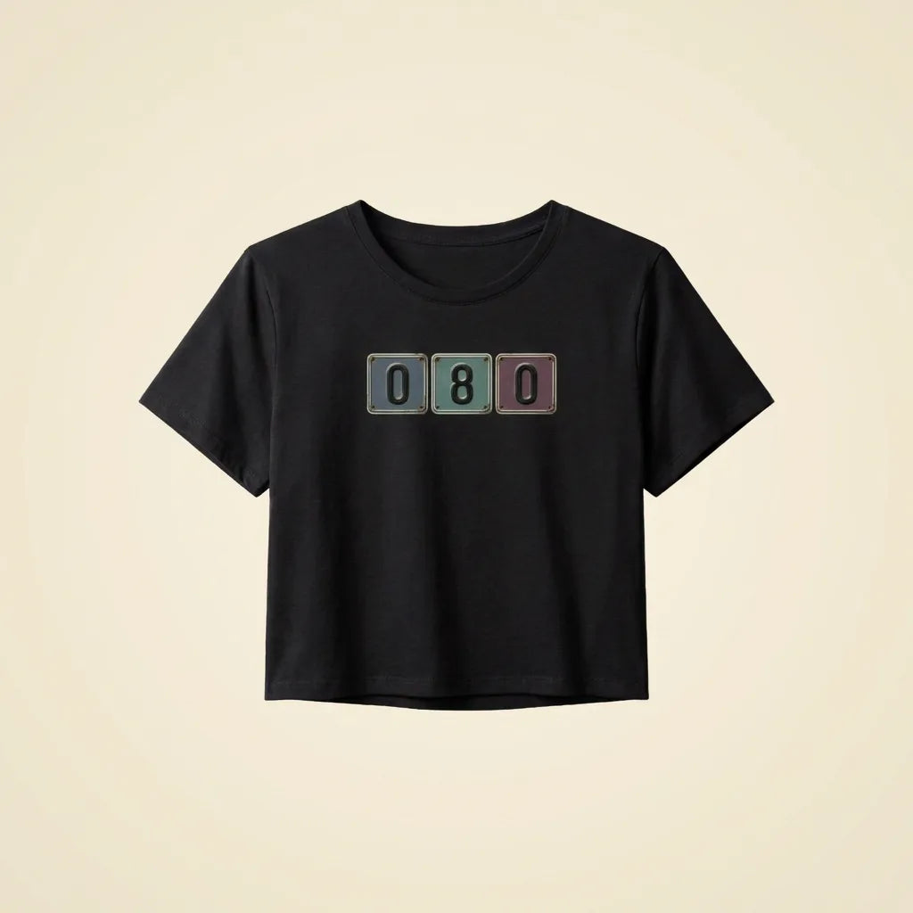 080 Black tee, plain product shot