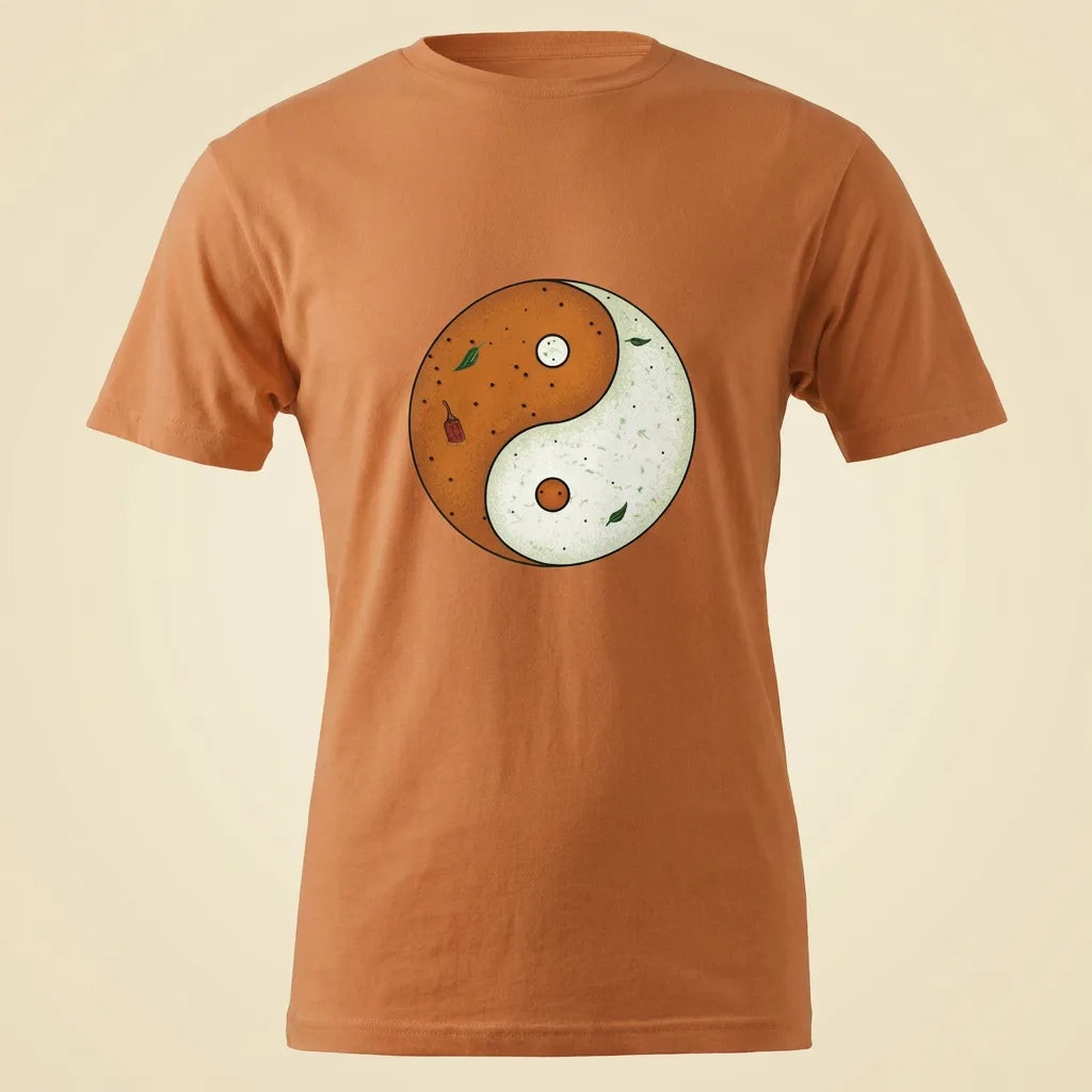 Sambar + Chutney Burnt Orange tee, plain product shot