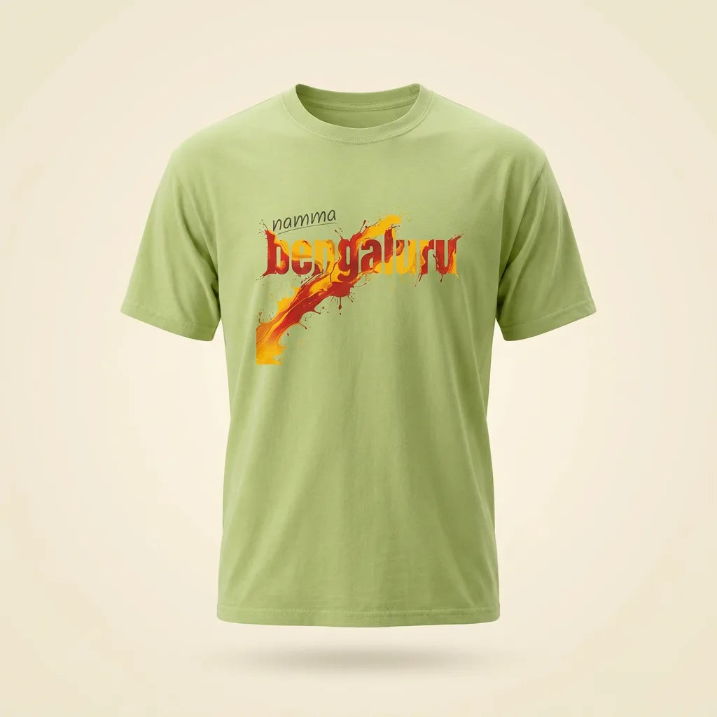 Namma Bengaluru celadon tee, plain product shot