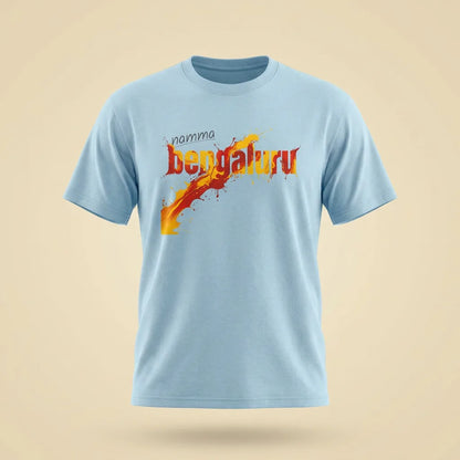 Namma Bengaluru chambray tee, plain product shot