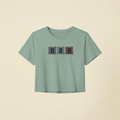 080 Dusty Blue tee, plain product shot