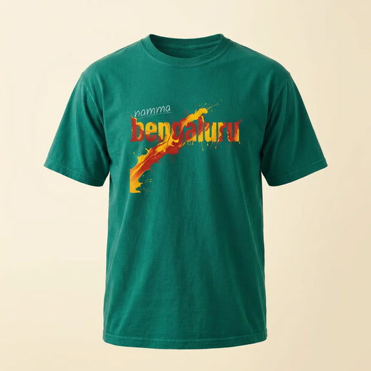 Namma Bengaluru emerald tee, plain product shot