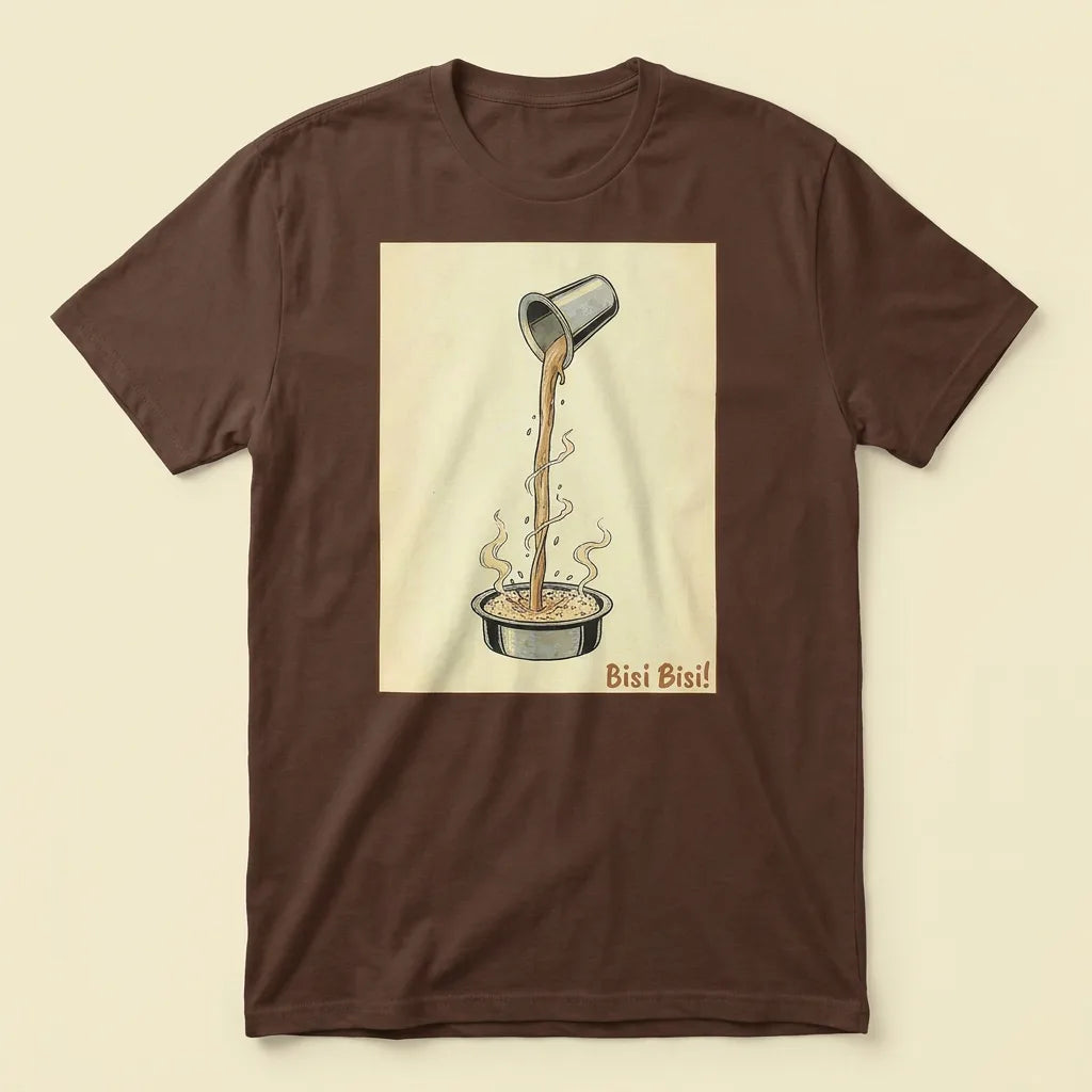 Bisi Bisi espresso tee, plain product shot
