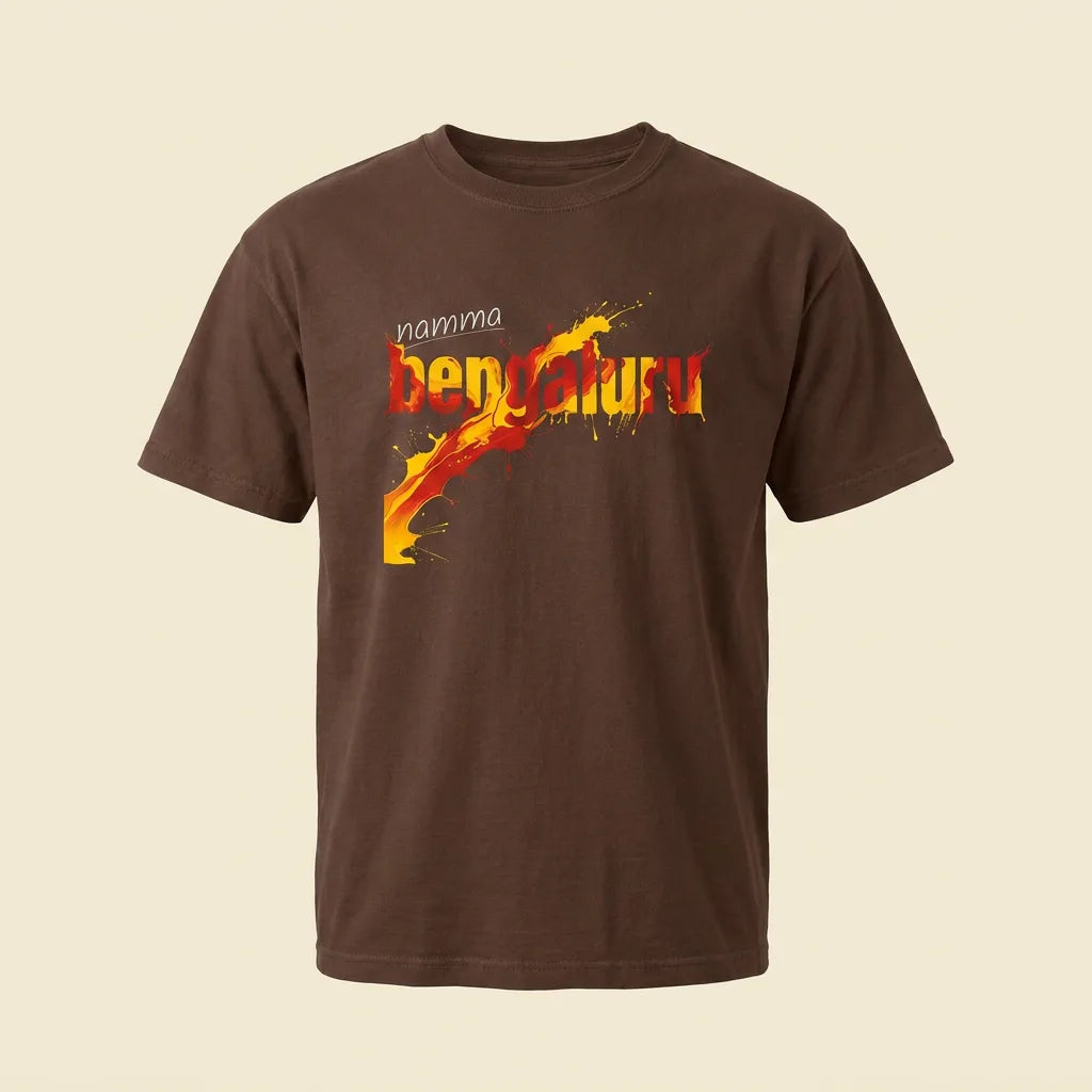 Namma Bengaluru espresso tee, plain product shot