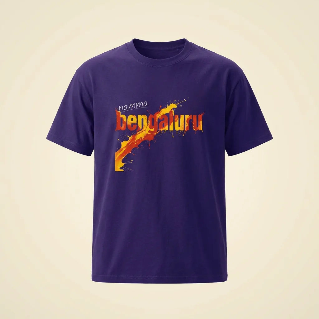Namma Bengaluru grape tee, plain product shot