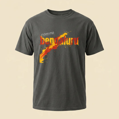 Namma Bengaluru graphite tee, plain product shot