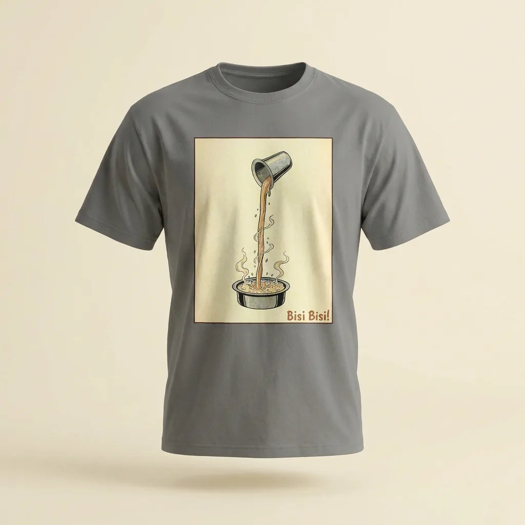 Bisi Bisi Grey tee, plain product shot