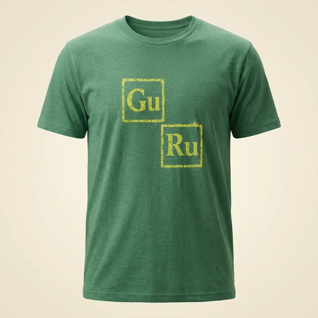 GURU Heather Grass Green tee, plain product shot
