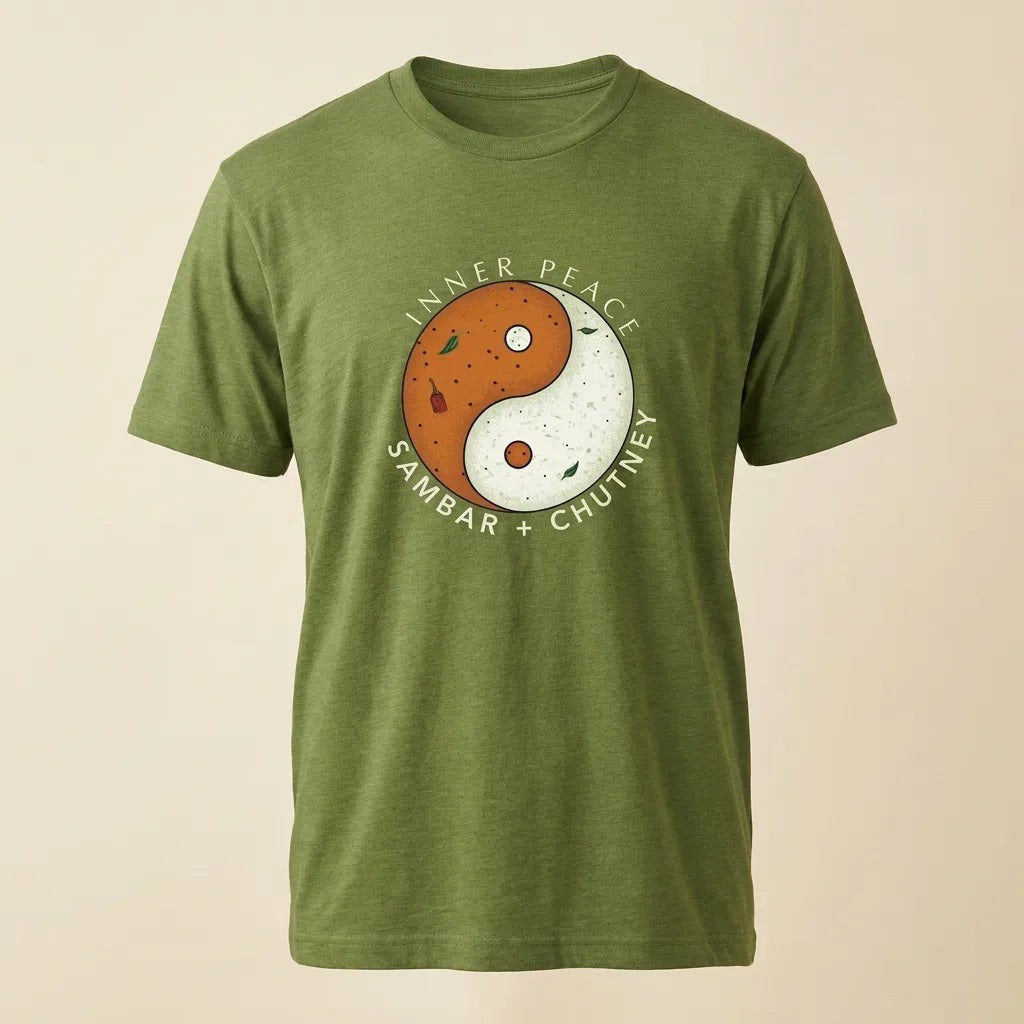 Inner Peace Heather Green tee, plain product shot